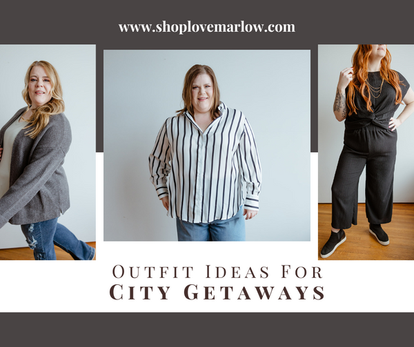 outfit ideas for city getaways feature matching sets, flowy blouses, and wide leg jeans