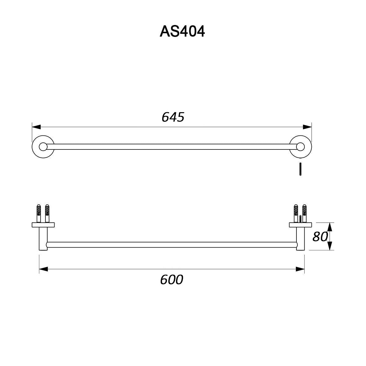 CEDAR 600MM DOUBLE TOWEL RAIL CHROME