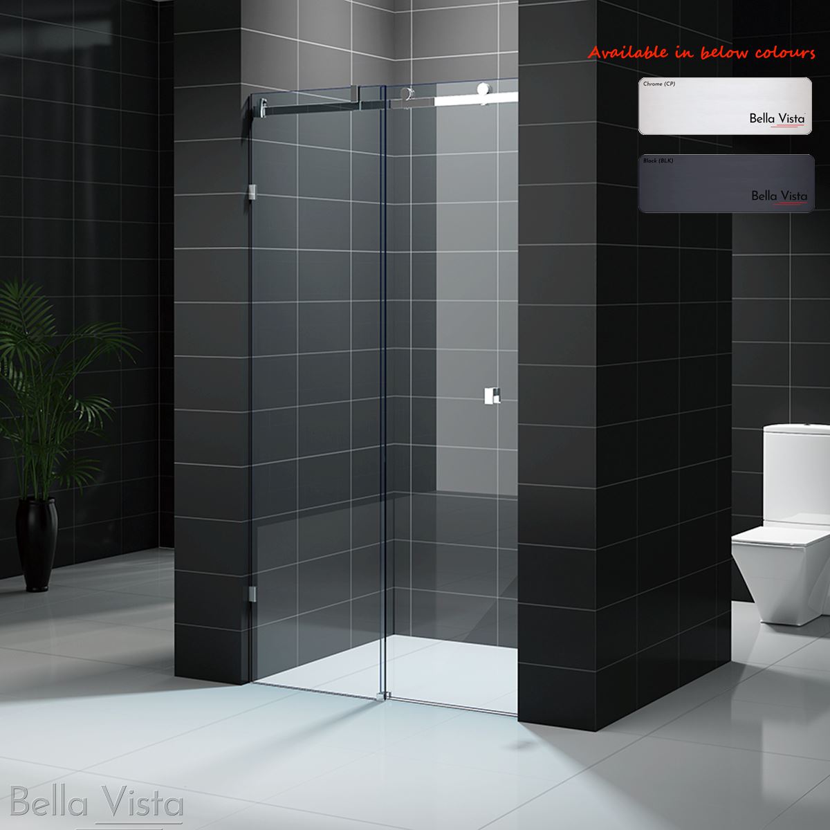 Fully Frameless Walk In Shower Screen Fixed Panel with Hardware