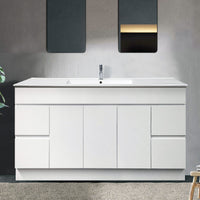 LUCA 150cm Floor Standing Bathroom Vanity White - Arova