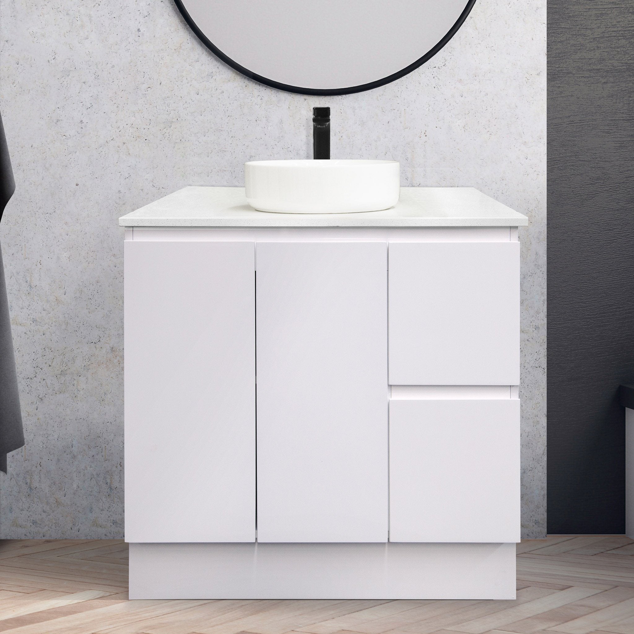 Cheap Freestanding Bathroom Vanity Unit 90cm 2 Pac Melbourne Arova