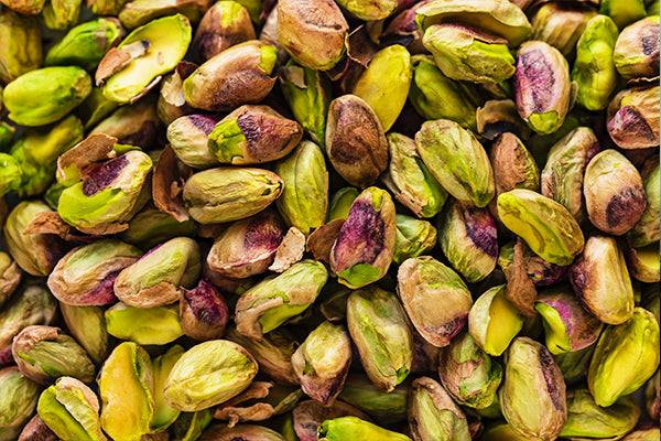 The electric green and vibrant purple make Sicilian pistachios immediately recognizable.