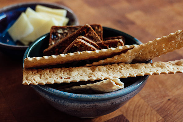 A bowl of mixed crackers are a great vehicle for flavor.