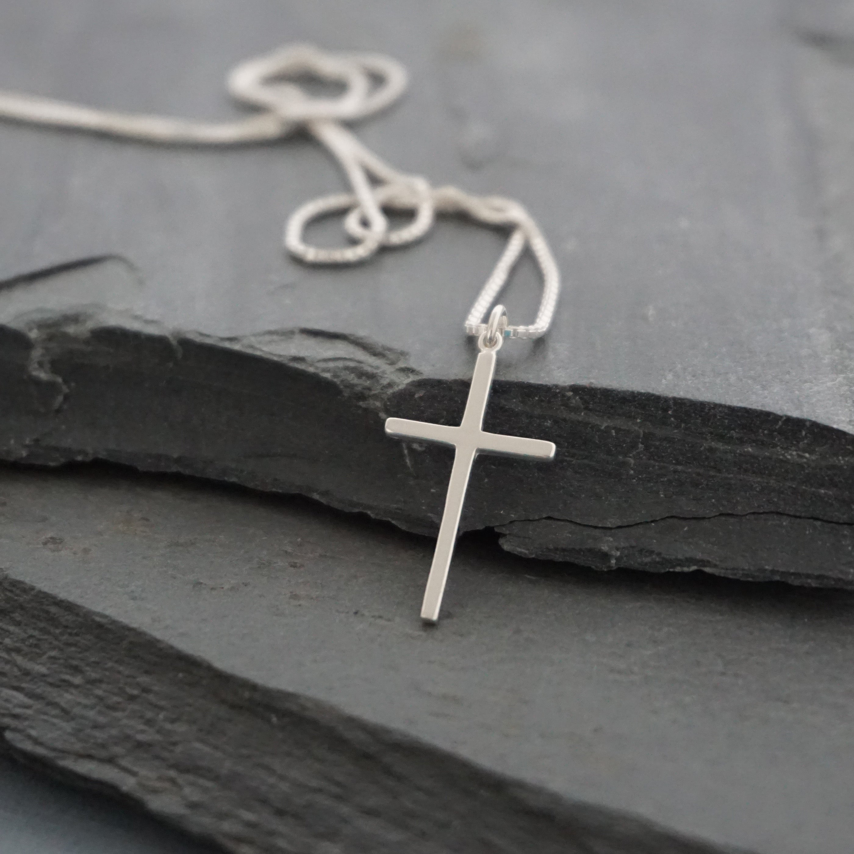 Thin Cross Necklace – Argent Whimsy