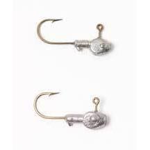 Eagle Claw Ball Head Fishing Jig, White with Bronze Hook, 1/8 oz., 10 Count