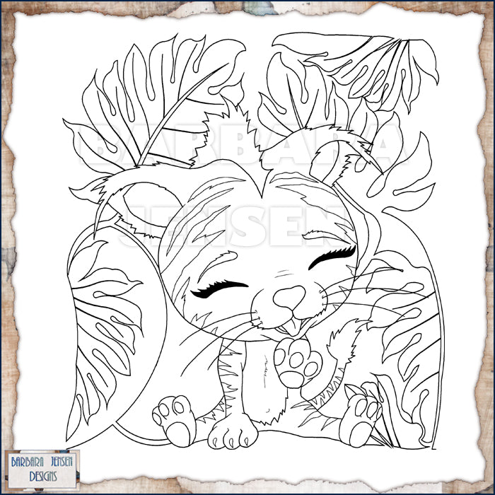 Licky Tiggy Tiger Coloring Page – Barbara Jensen Tubes
