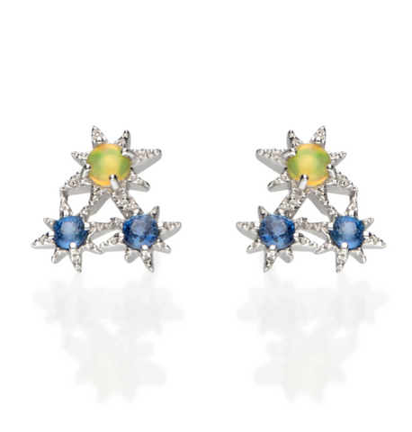 White gold opal earrings