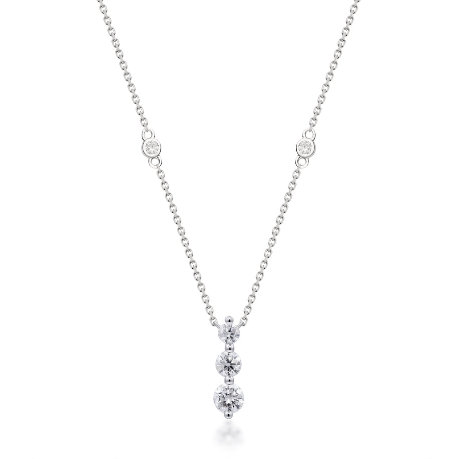 Cora 14K White Gold Round-Cut White Diamond Necklace