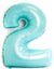 Light Blue Number 2 Two Large Foil Balloon