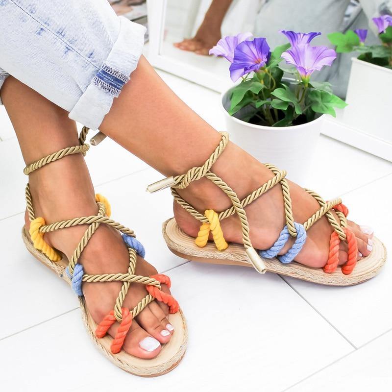 lace up rope sandals