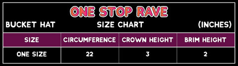 Bucket Hat Size Chart - One Stop Rave