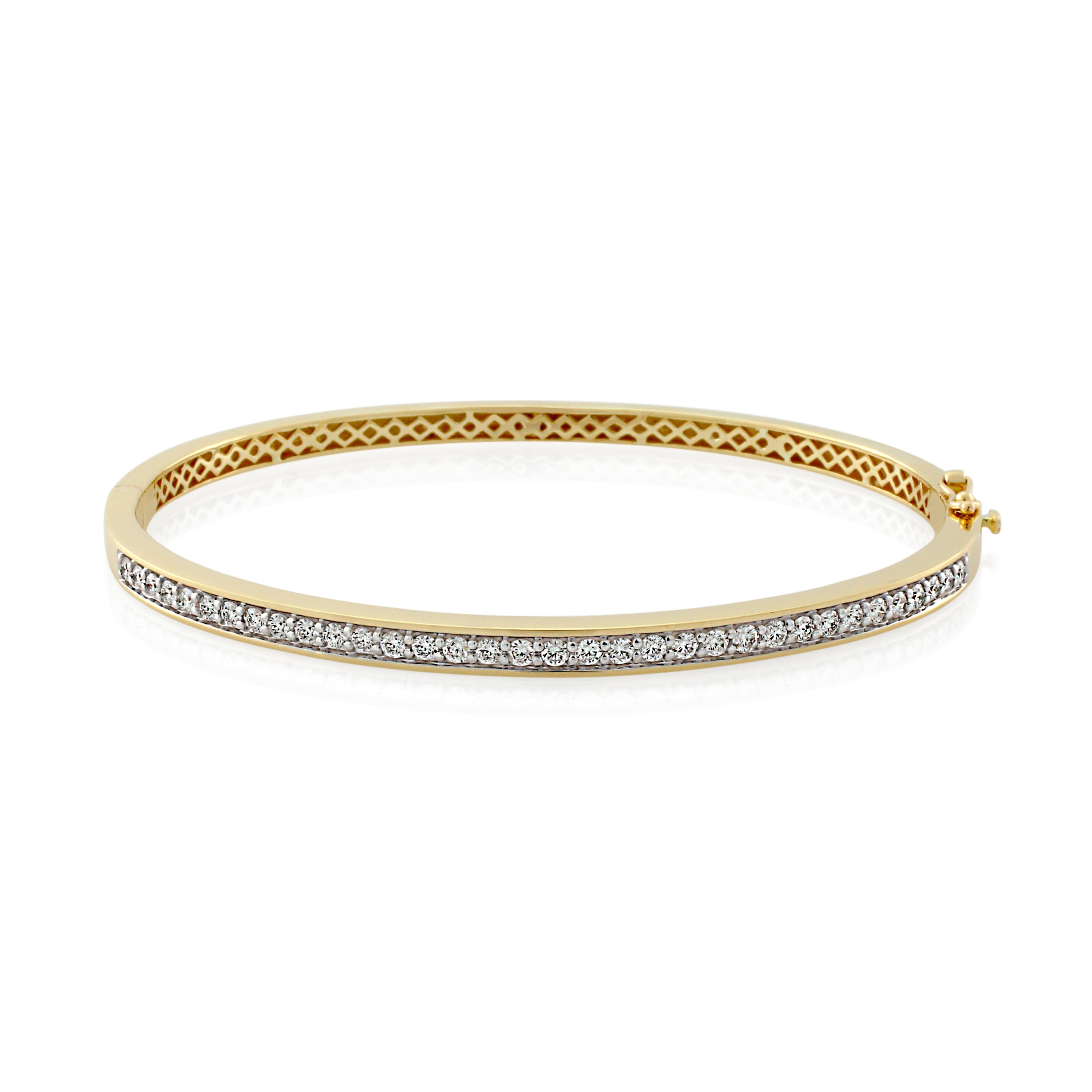 Eternity diamond bangle in 18K gold - SKU#: 30101 — Michael John