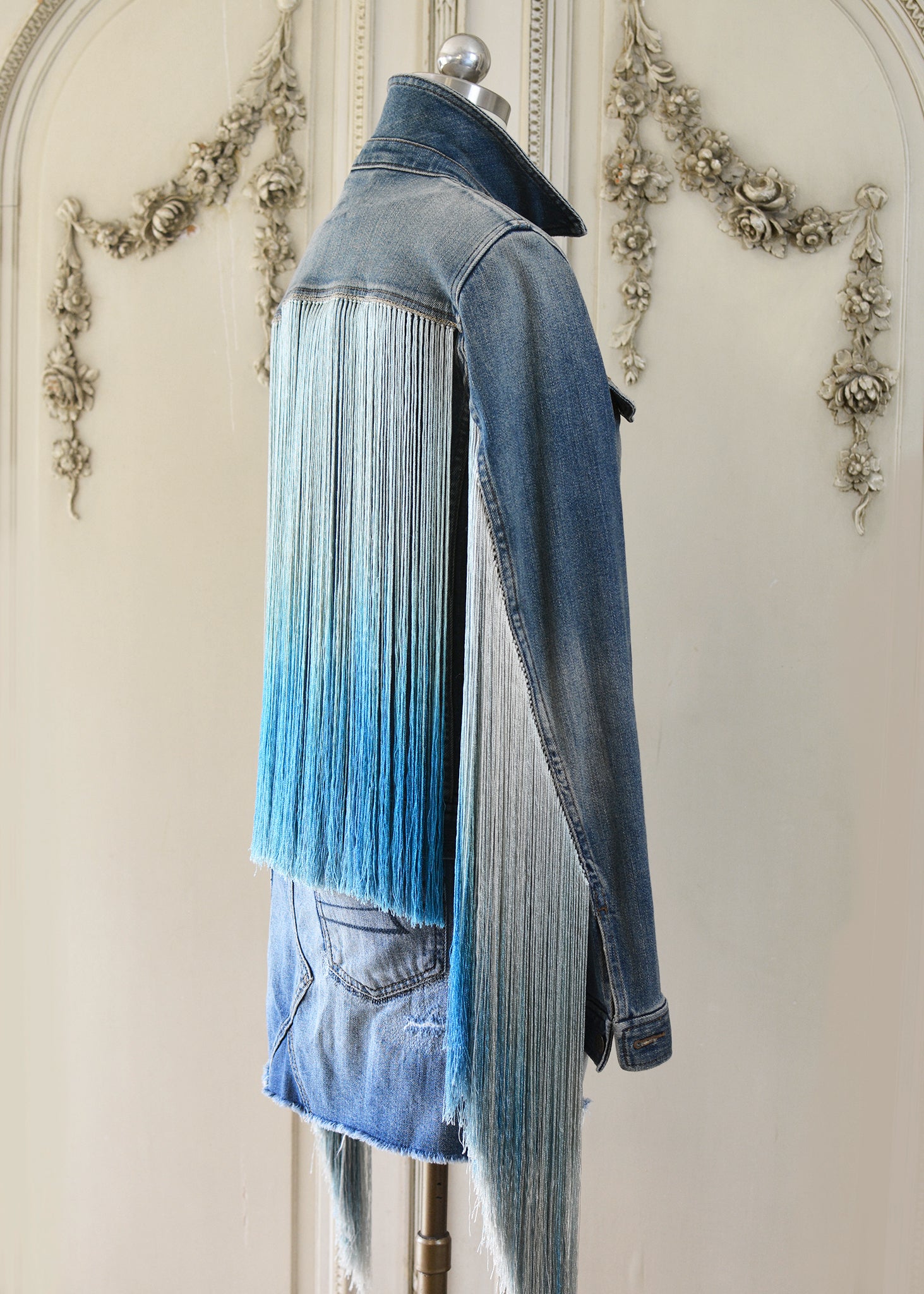 JADE FRINGE DENIM JACKET-103-529 – Jill Garber Couture