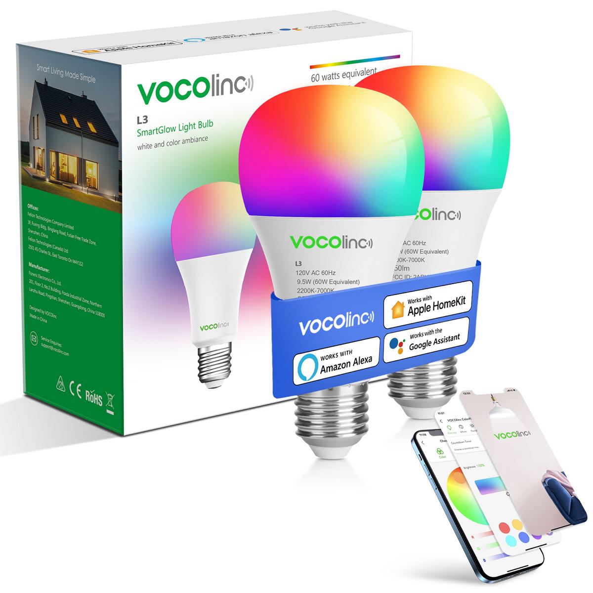 Alexa GU10 Smart Bulb, VOCOlinc LED Bulb Wifi Smart Lamp Compatible with  Homekit Google Home, 2200-7000K Color Changing Dimmable Brightness 4.5W=50W