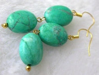 Gorgeous 10x15mm green turquoise dangle earring