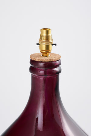 Bingle Floor Lamp - Burgundy with Teal Clover Cane Shade