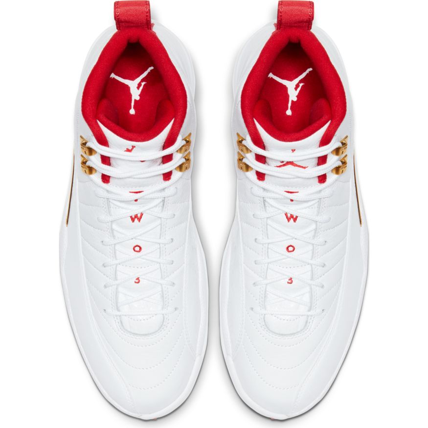 jordan 12 retro white university red metallic gold