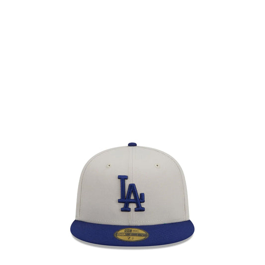 New Era Flat Brim 59FIFTY Farm Team Los Angeles Dodgers MLB Grey and Blue  Fitted Cap