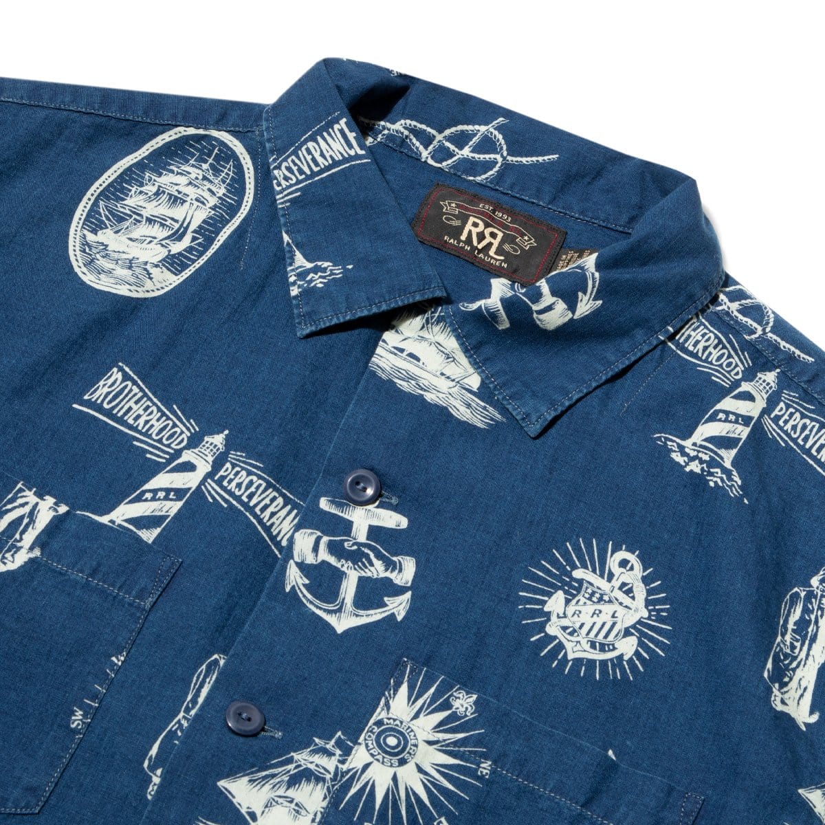 RRL aloha アロハ NAUTICAL-PRINT CAMP SHIRTS | gulatilaw.com