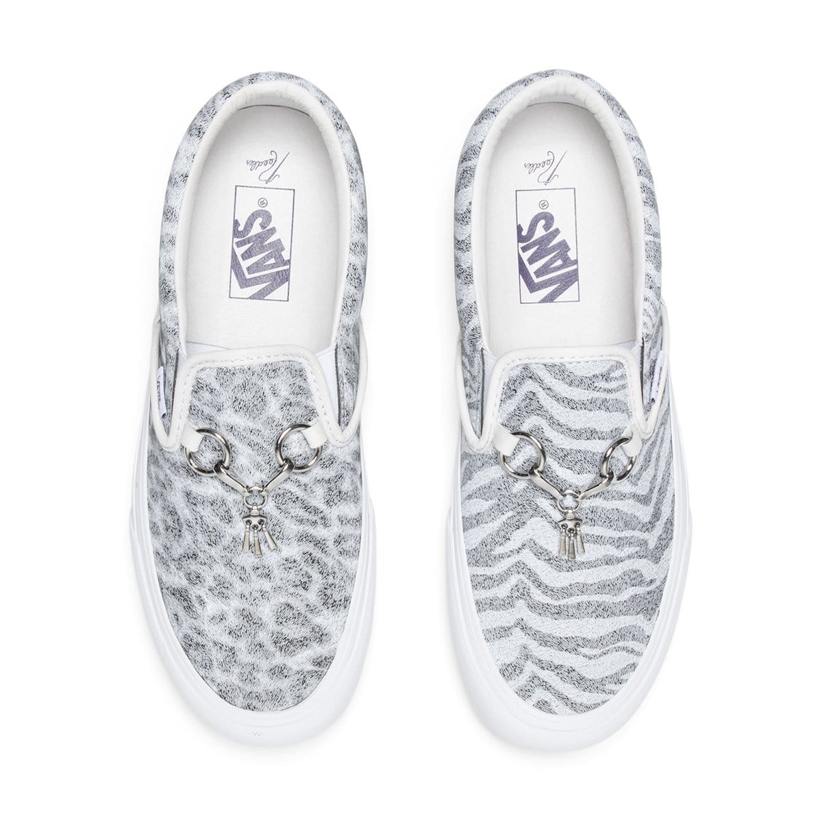 X Needles Classic Slip On Vlt Lx White Zebra Leopard - white vans shoes roblox