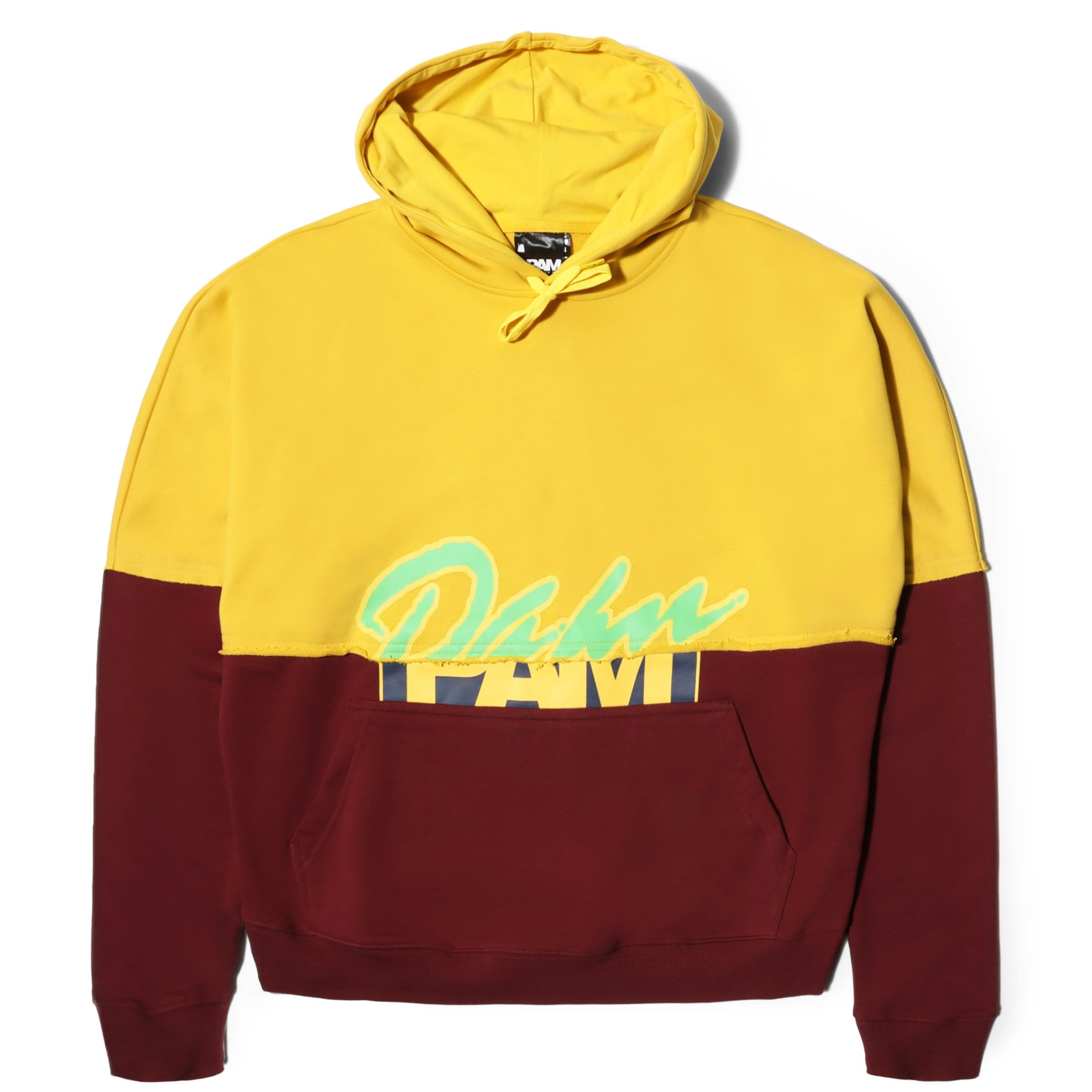 S. LOOPS HALFWAY HOODED SWEAT Yellow/Burgundy – IetpShops Store