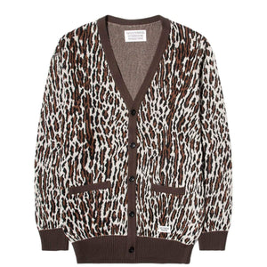 LEOPARD JACQUARD CARDIGAN White – Bodega Store