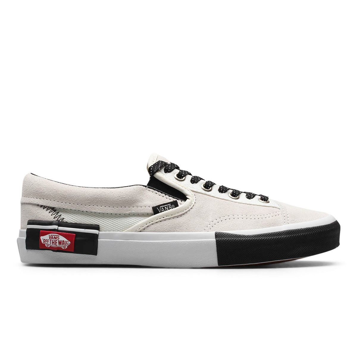 vans cut and paste slip on black