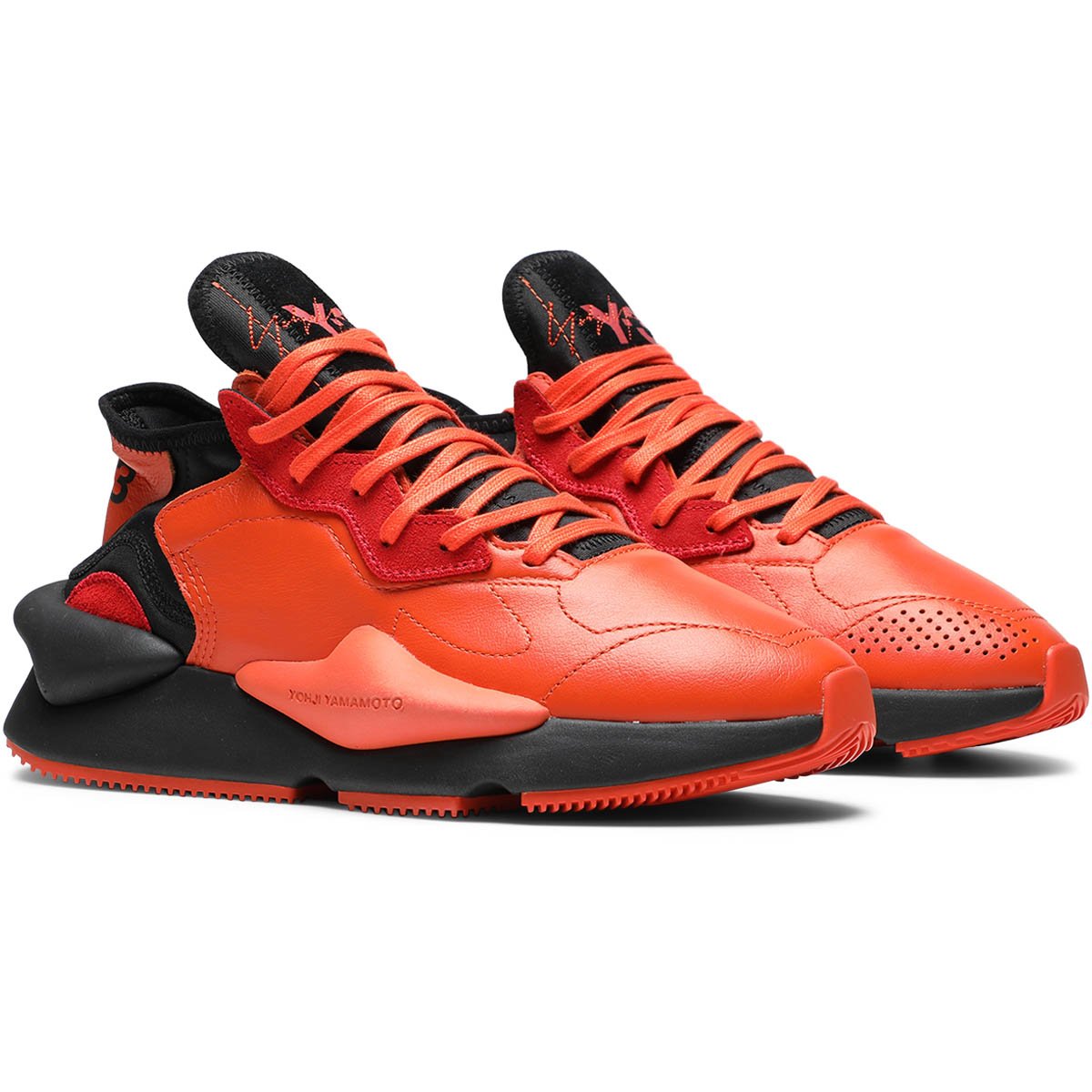 adidas y3 black and orange trainers