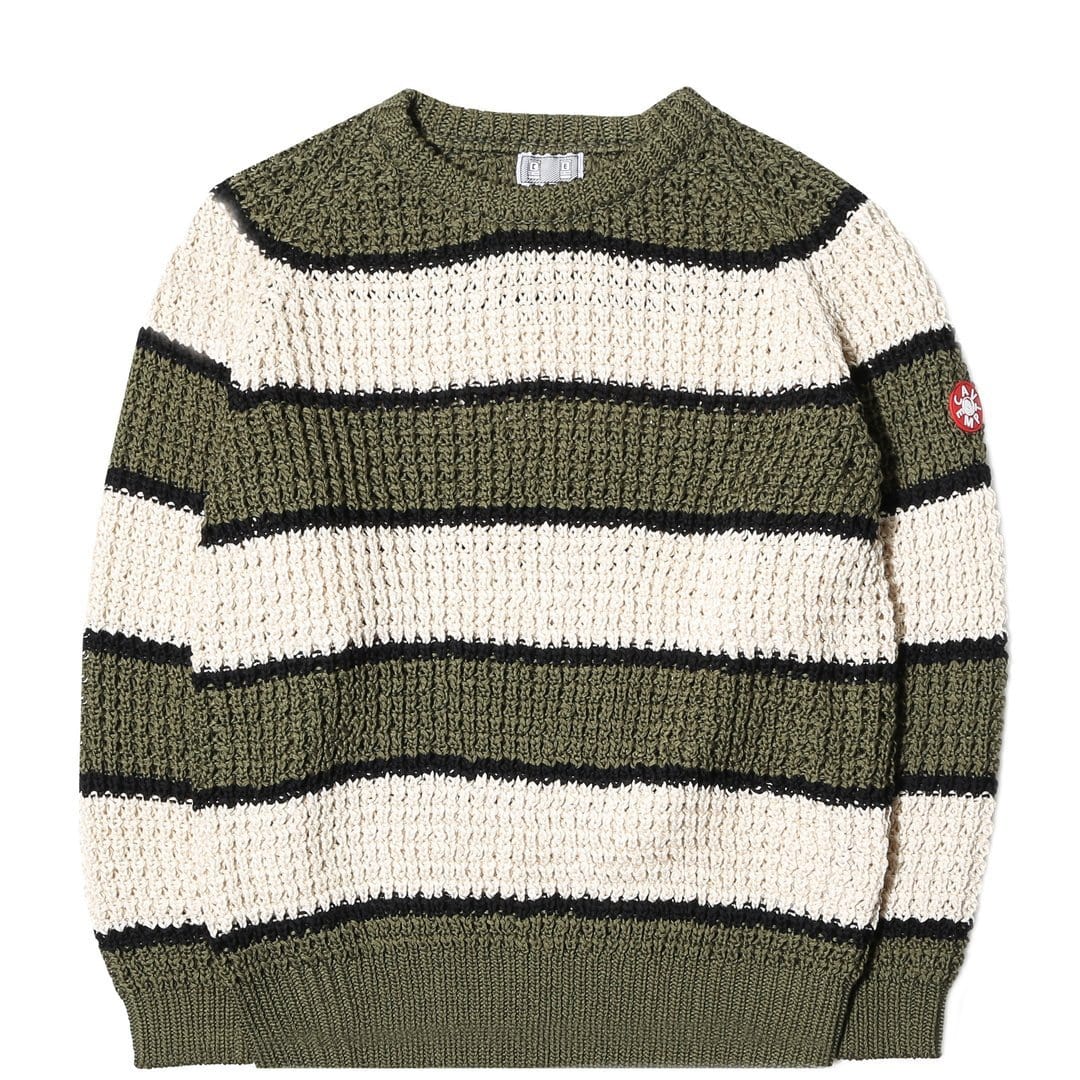 STRIPE LOOSE WAFFLE KNIT Olive/White – IetpShops Store