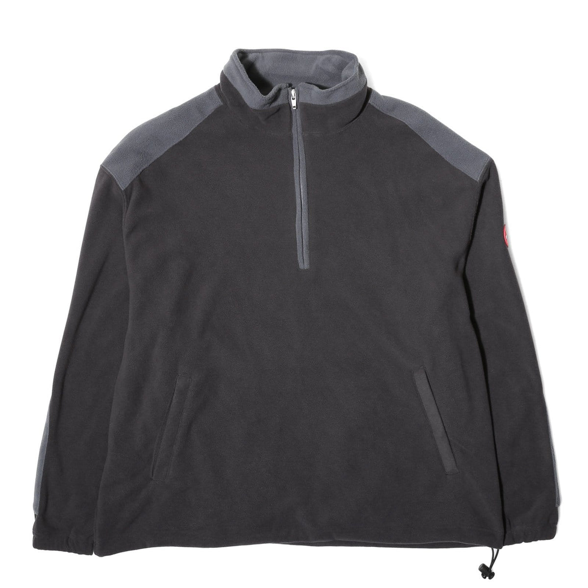 black fleece half zip pullover