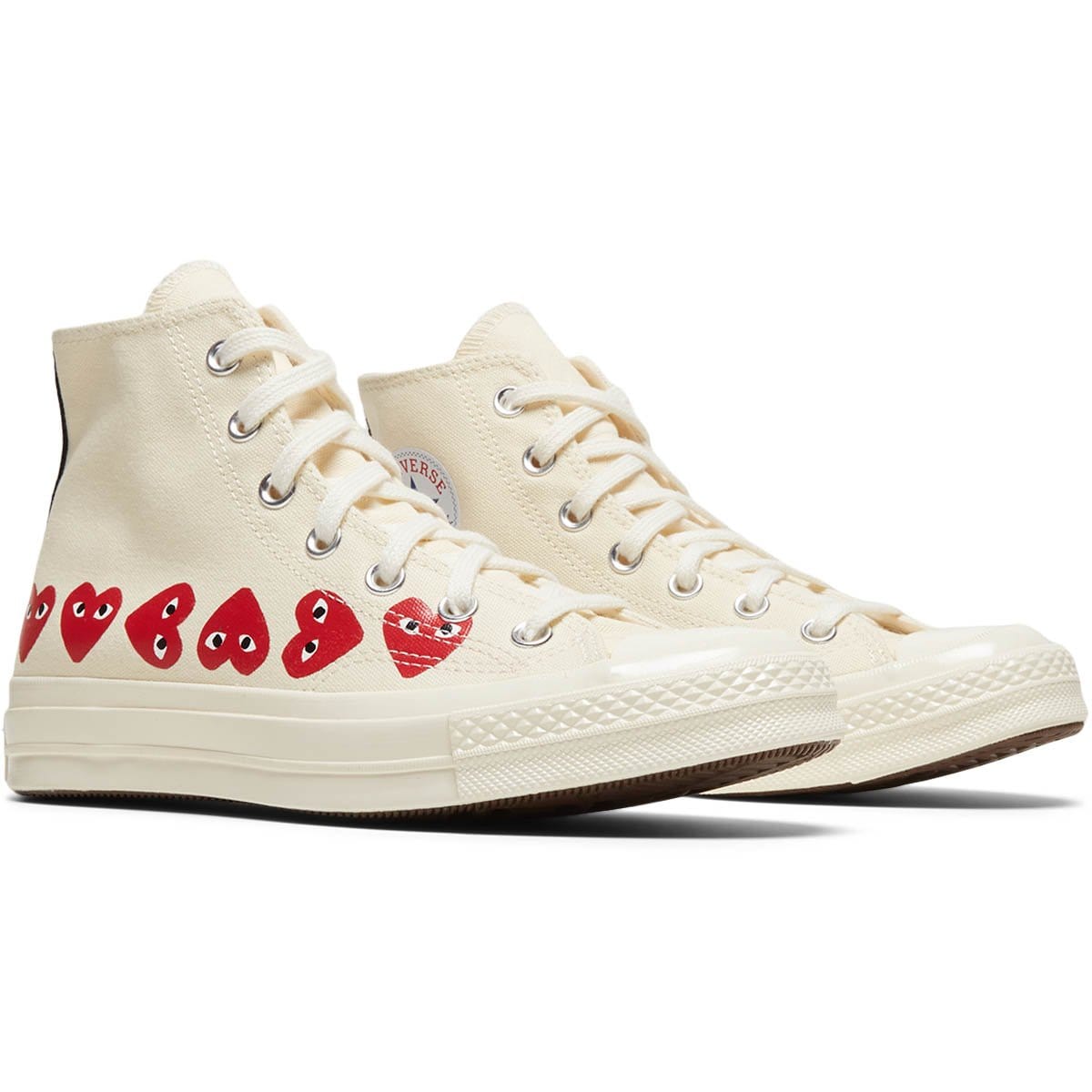 cdg high top converse white