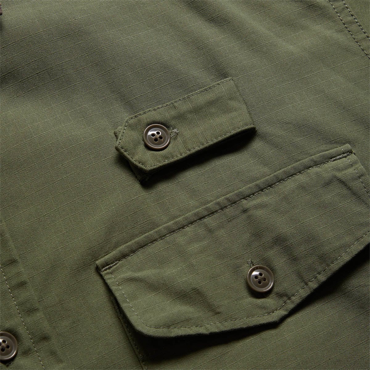 FISHING OVER SHIRT Olive Cotton Ripstop | Bodega