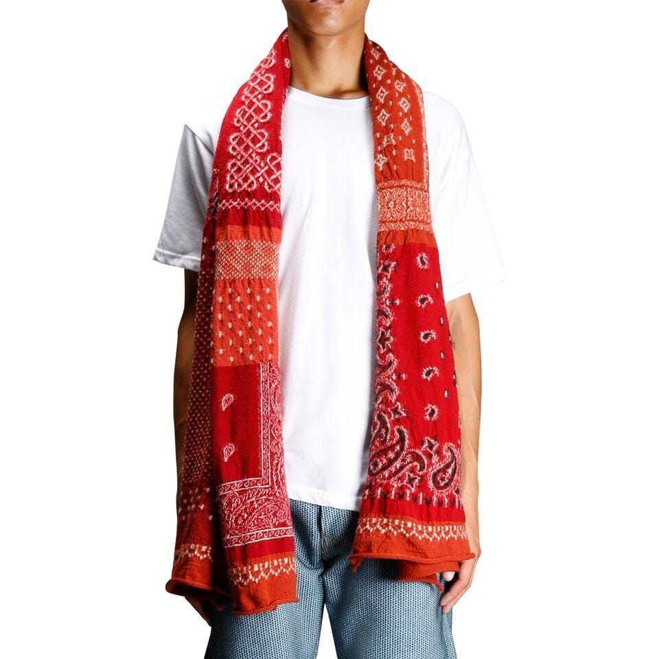 red wool scarf