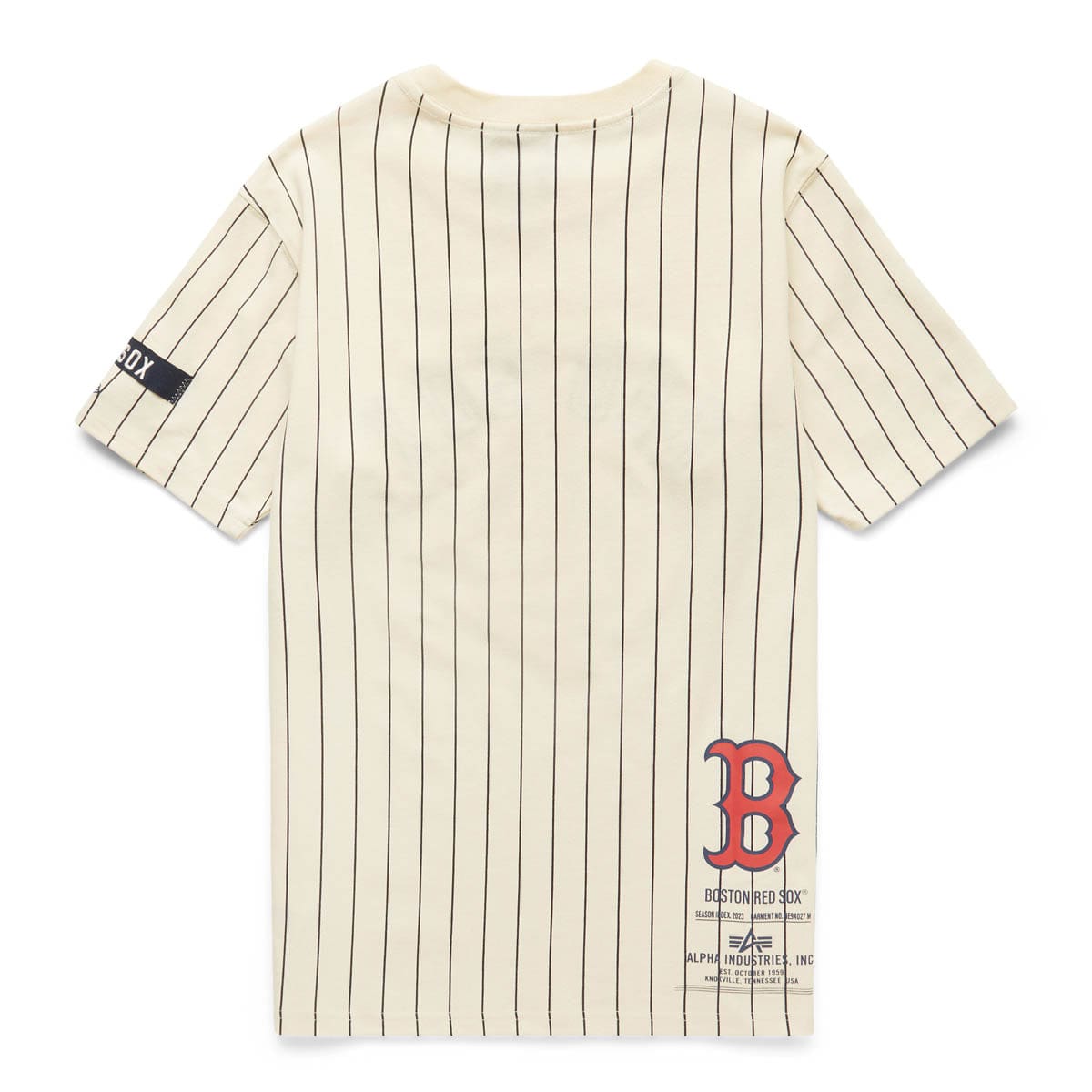 Women's Boston Red Sox New Era White Boxy Pinstripe T-Shirt