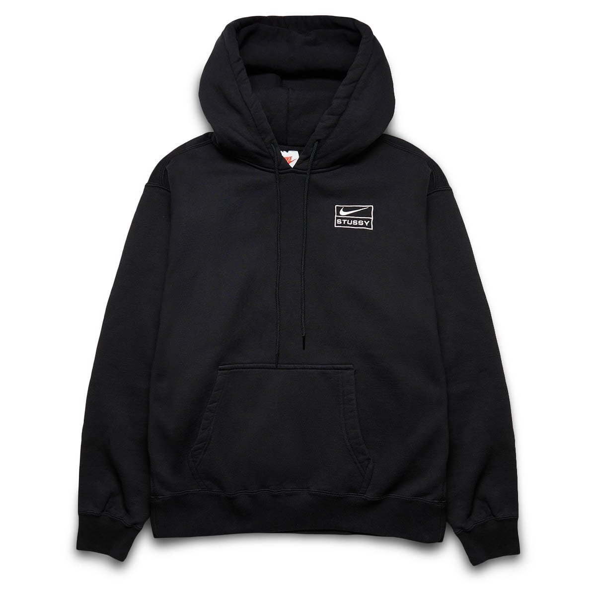 X STUSSY STONEWASHED BLACK HOODED SWEATSHIRT [DN4028-010] | Bodega