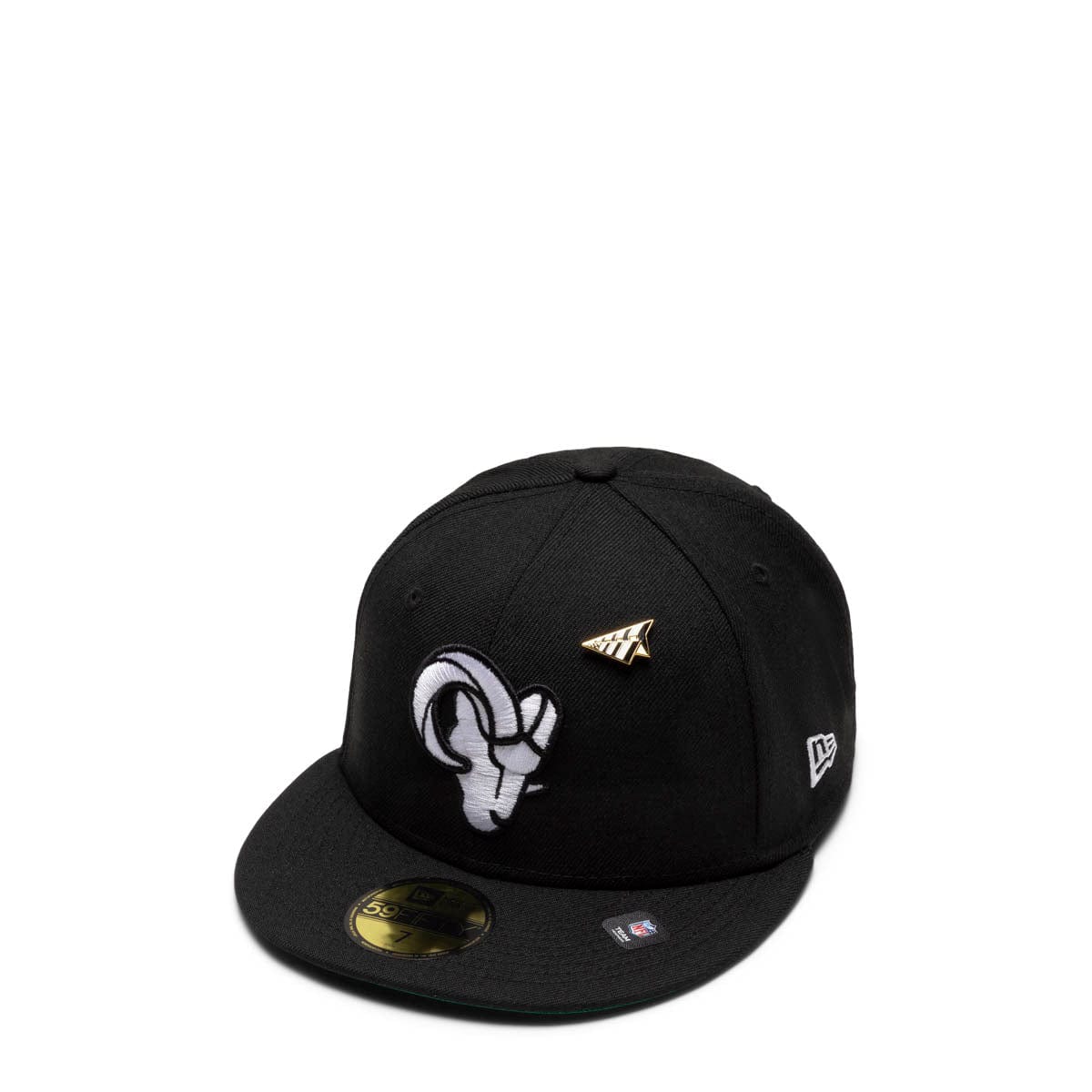 Men's Los Angeles Rams New Era Black on Black Alternate Logo 59FIFTY Fitted  Hat