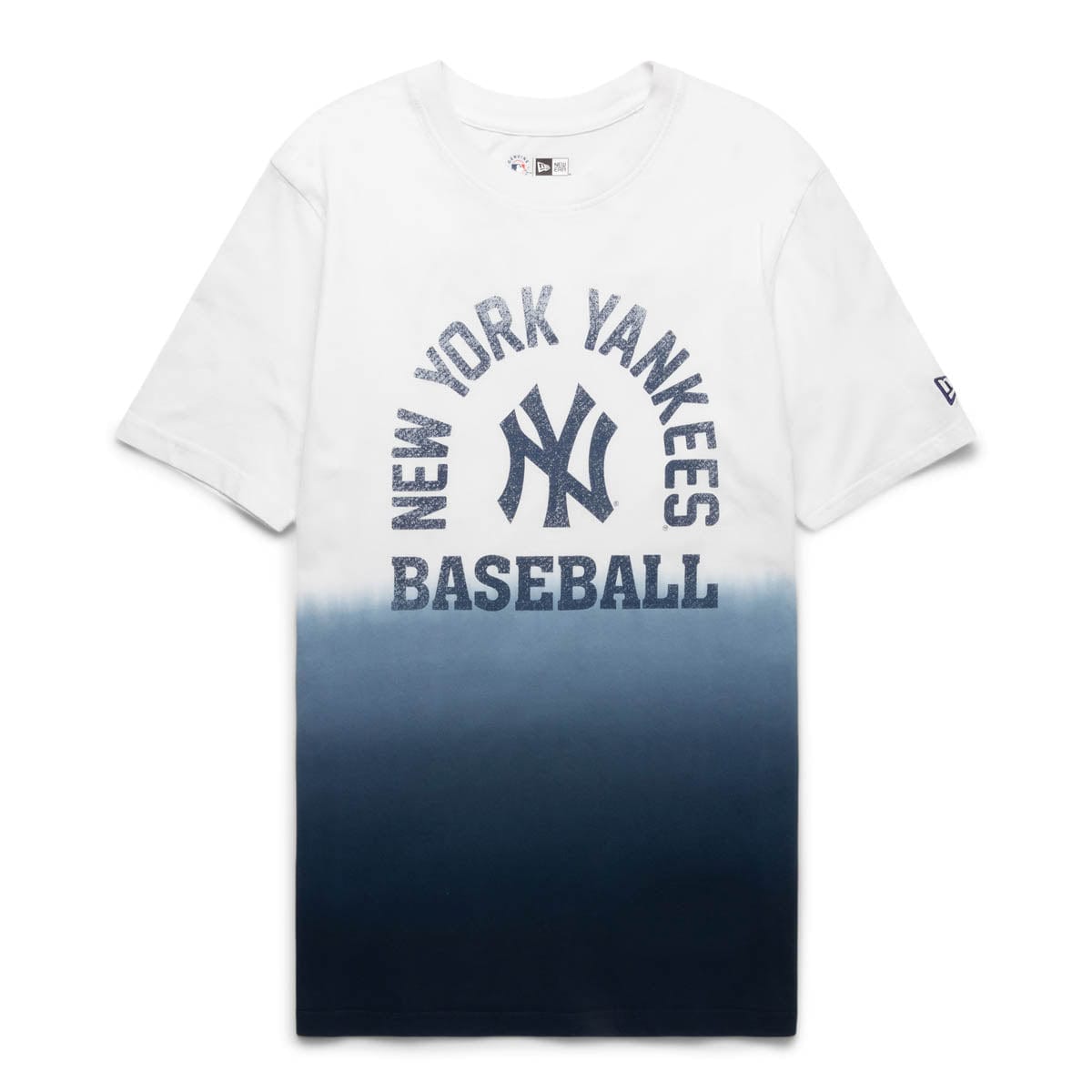 Women's New Era Navy New York Yankees Tie-Dye Cropped Long Sleeve T-Shirt