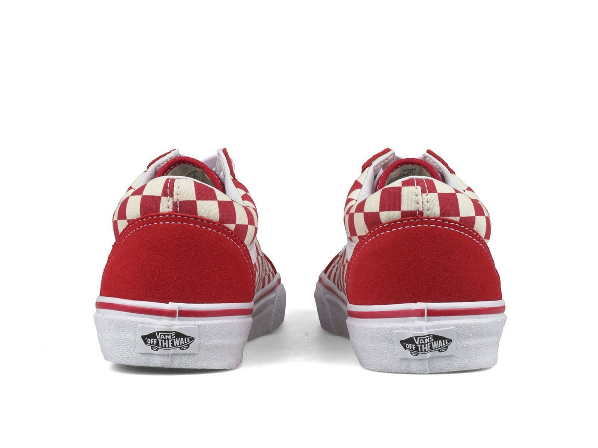vans primary check old skool red and white