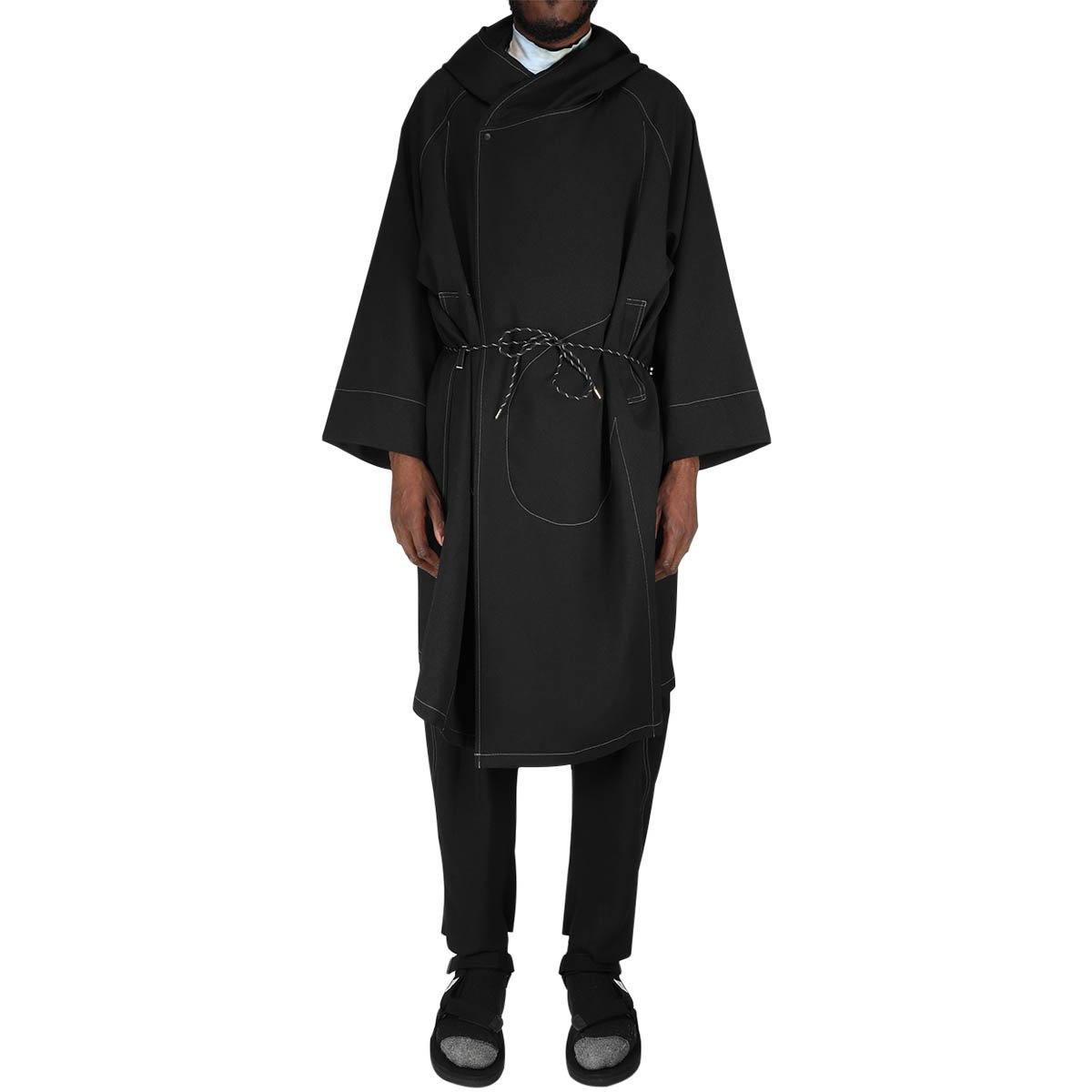 Sasquatchfabrix.◇19AW/YAMABUSHI ROBE/ローブコート/L/ポリエステル/BLK/19AW-JKL-005 -  メンズファッション