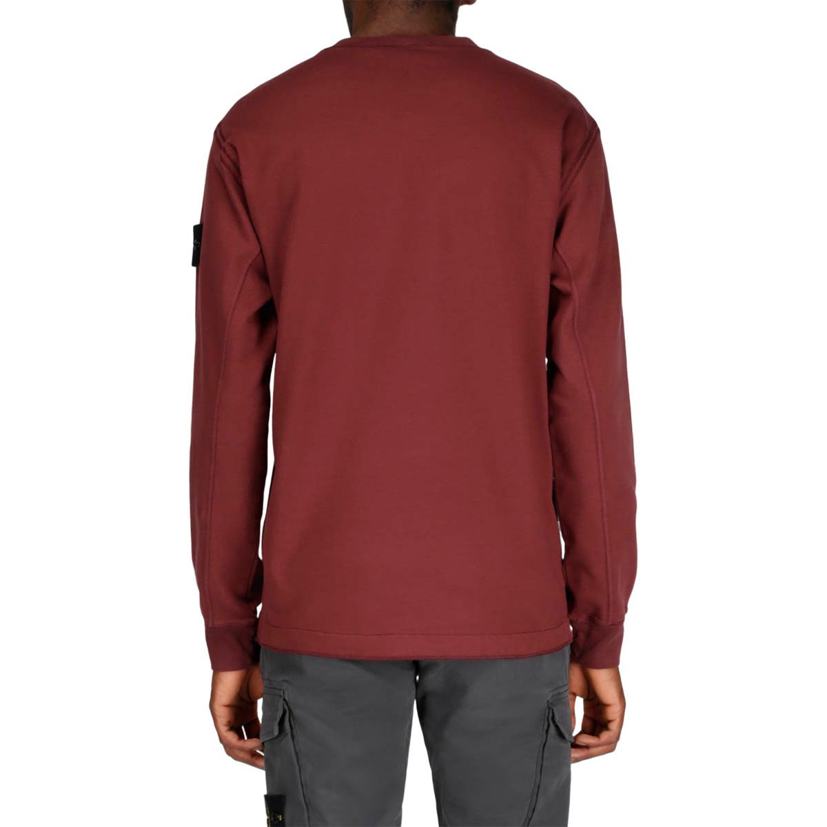 maroon stone island sweatshirt