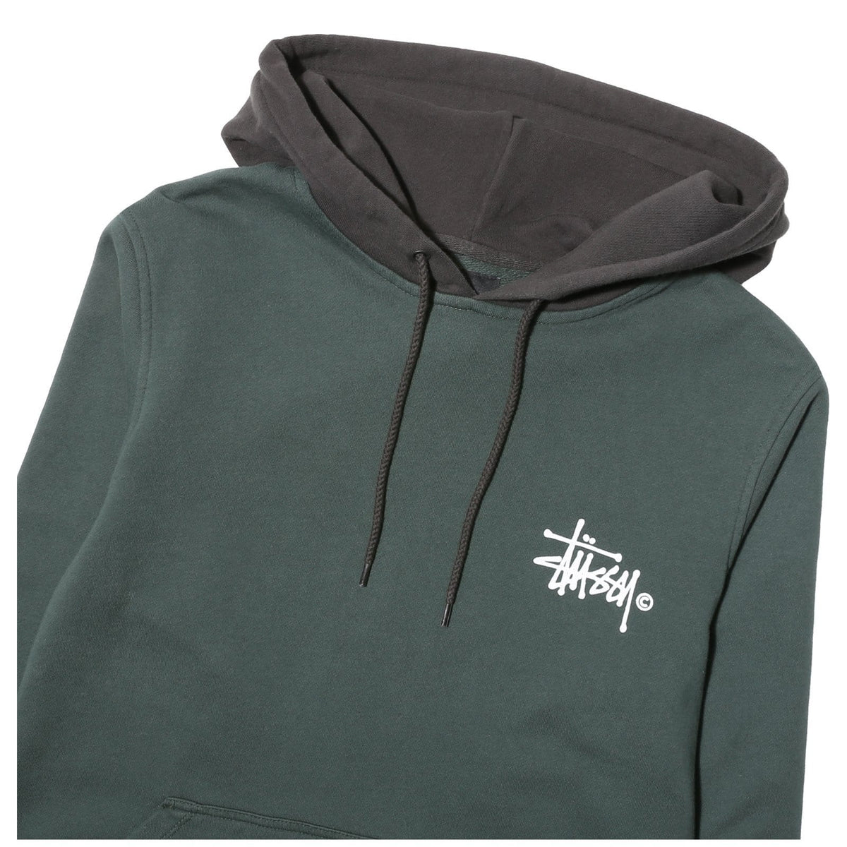 stussy two tone hoodie green