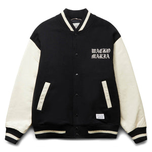 LEATHER VARSITY JACKET -B- ( TYPE-3 ) BLUE-SILVER | Bodega