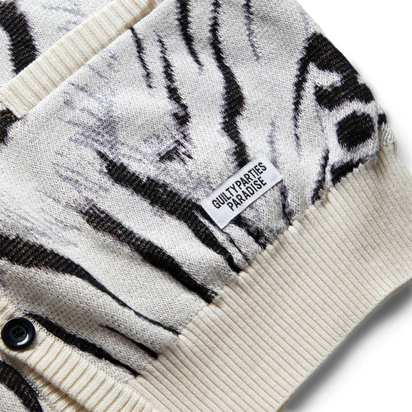 X TIM LEHI JACQUARD CARDIGAN (TYPE-1) WHITE | Bodega