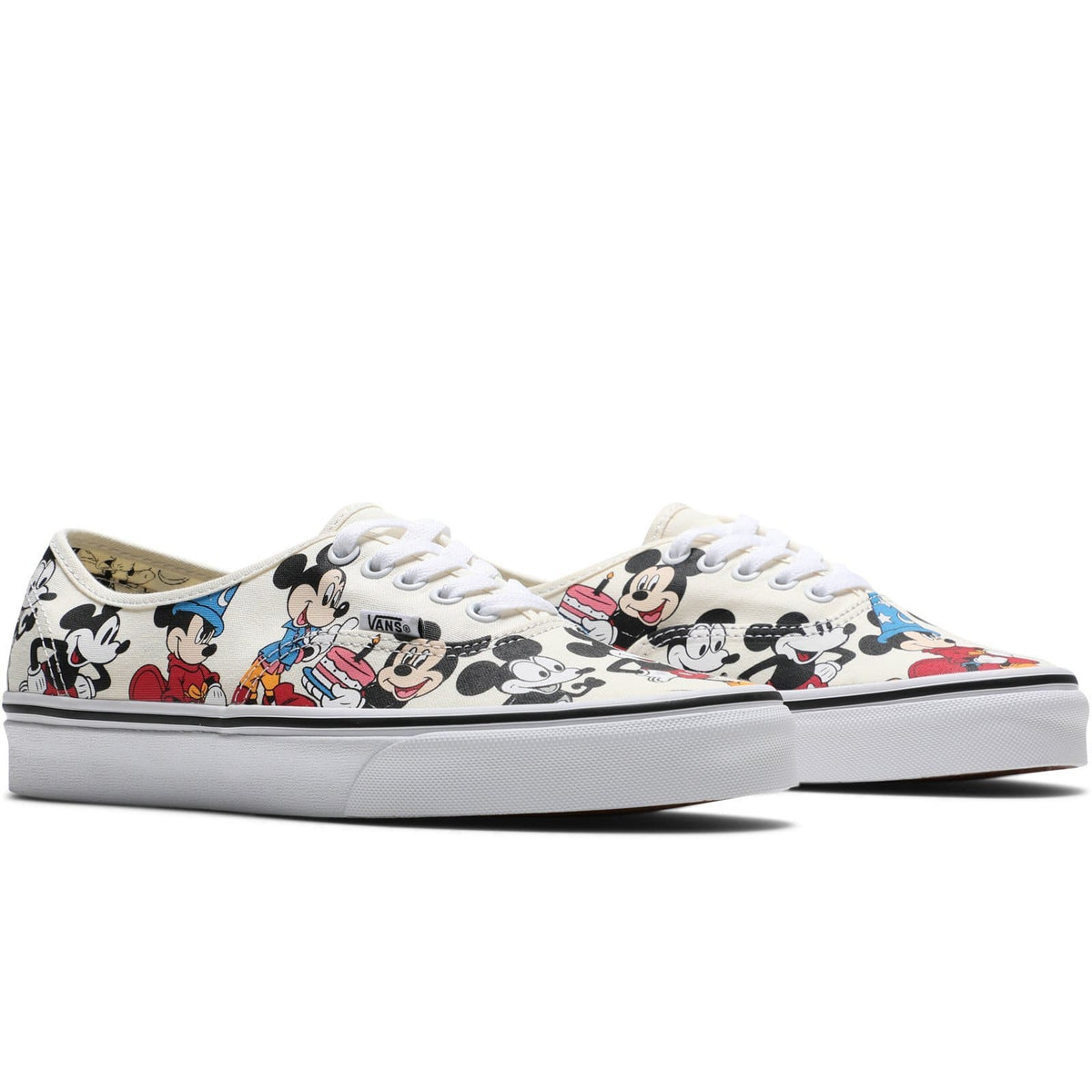 disney by vans authentic mickey's birthday true white skate shoes