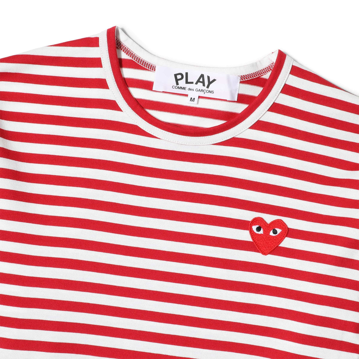 comme des garcons red striped shirt