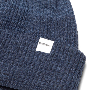 Recycled Cotton Knit Hat Indigo Overdye