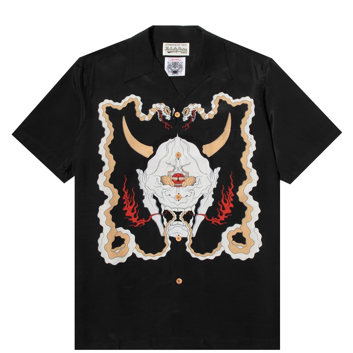 WOLF'S HEAD / SS HAWAIIAN SHIRT (TYPE-1) Black