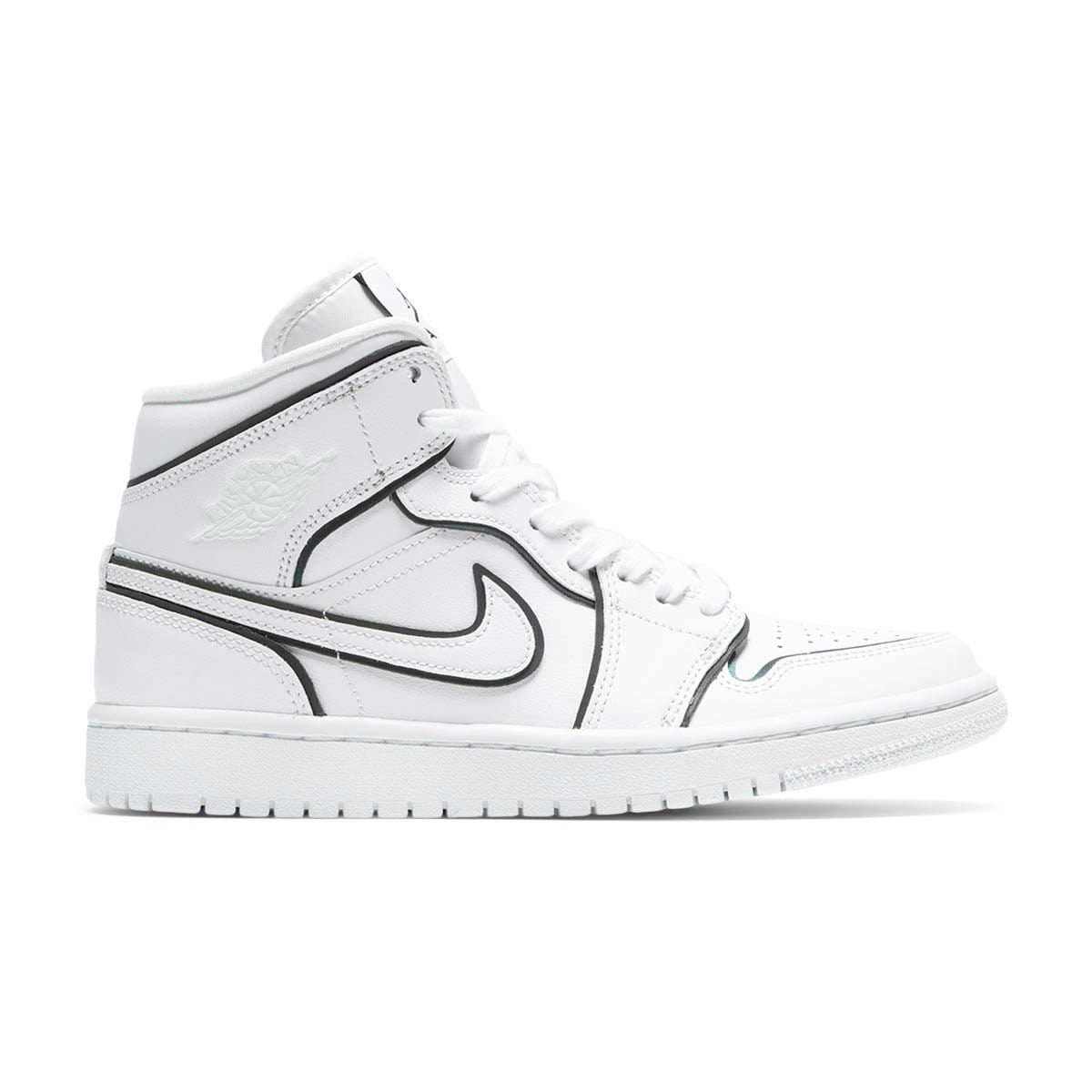 white jordans with black outline