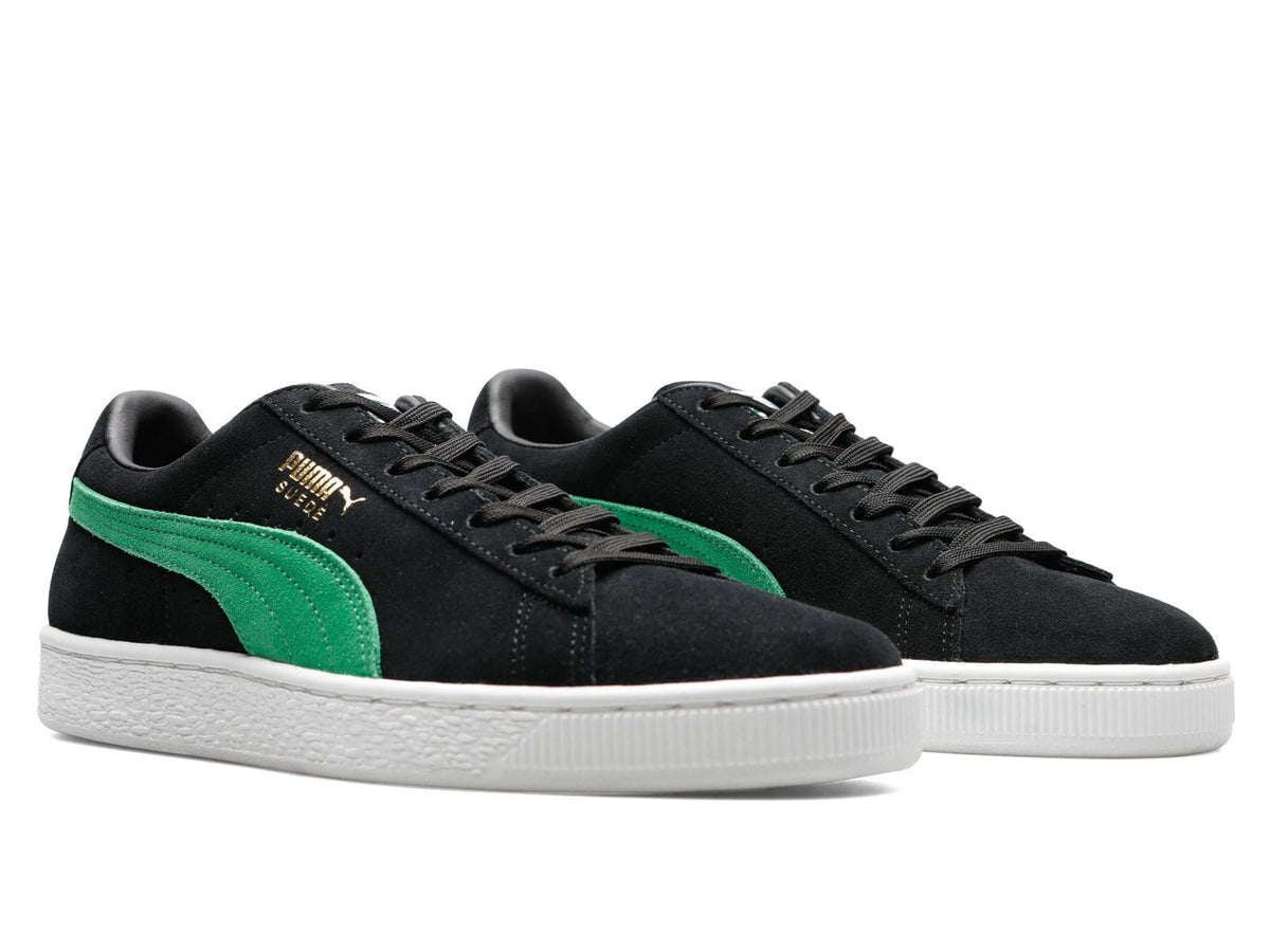 puma suede black green