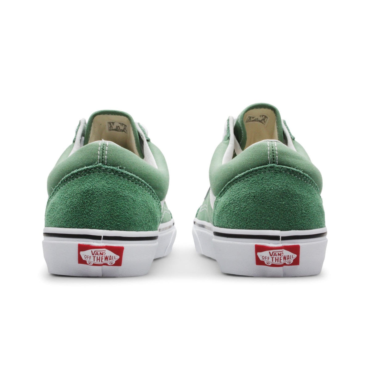 vans old skool deep grass green & true white shoes